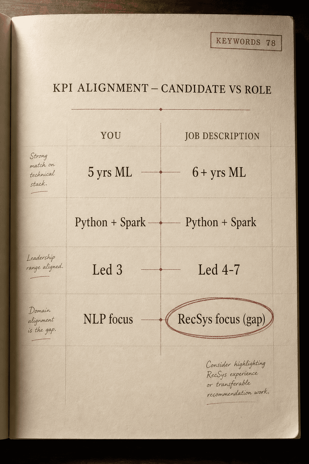 KPI cross-walk